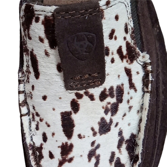 Ariat Cruiser Loafers in Chocolate Chip Suede Spotted Hair On Leather Slip On - Picture 12 of 13